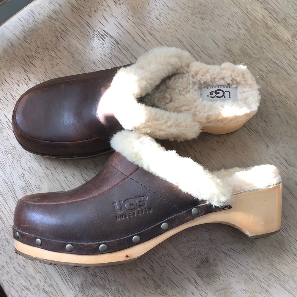 Ugg Kali y2k shearling leather  clogs mules